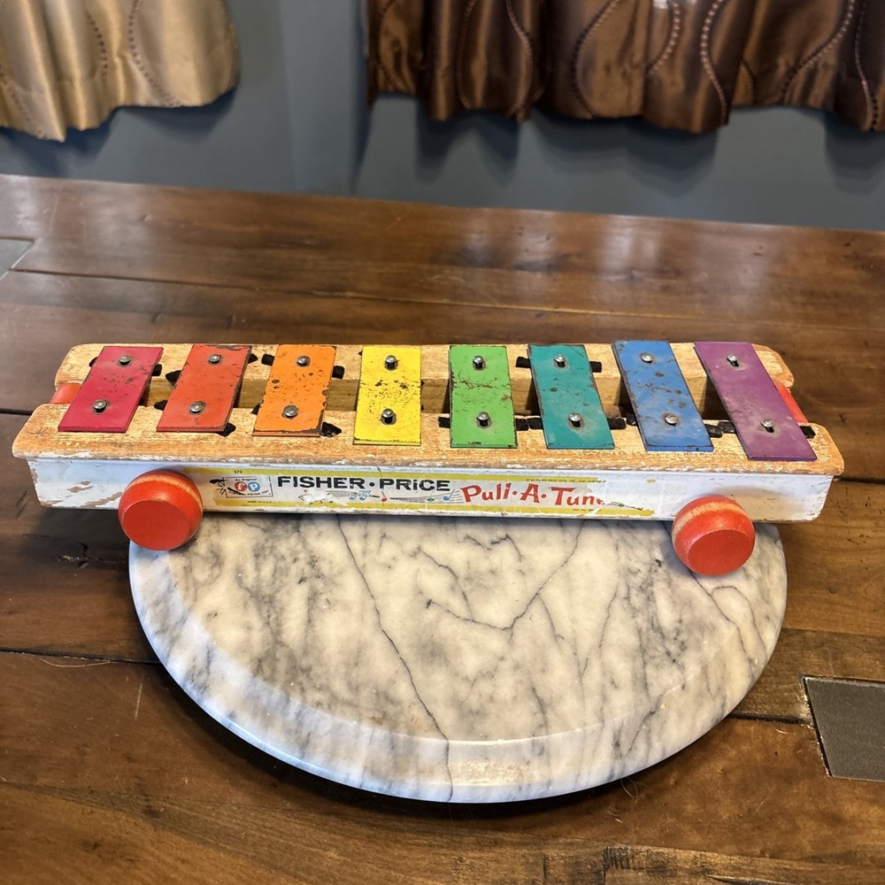 VTG Xylophone Pull Toy 1964-1978 Fisher-Price Pull-A-Tune #870